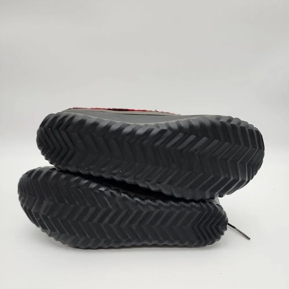 Sorel Womens Black‎ and Red Out and About Waterproof Buffalo Plaid Boots Size 8